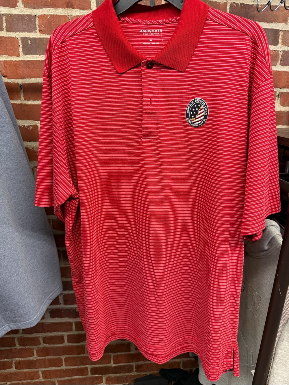 Ashworth XL Red Stripe Polo 2009 US Senior Open Crooked Stick
